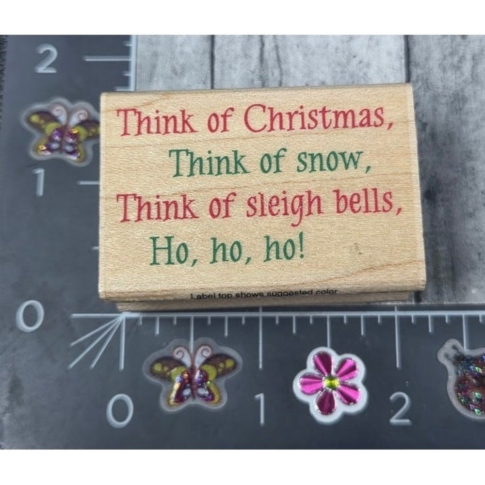 Hero Arts Think Of Christmas Snow Ho Ho C3203 Rubber Stamp Wood #A28